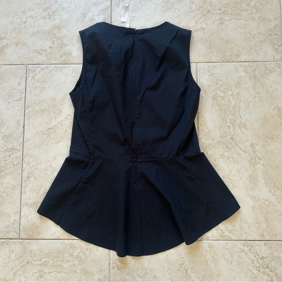 VERONICA BEARD Basso Black Peplum Sleeveless Shirt Blouse Top Professional - Picture 6 of 6